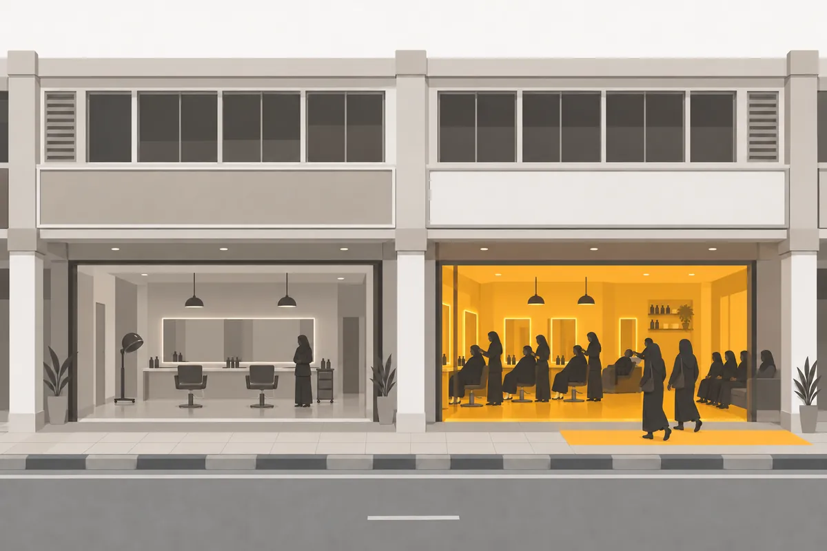 Your salon quiet, with empty chairs; the salon next door busy, every chair taken.